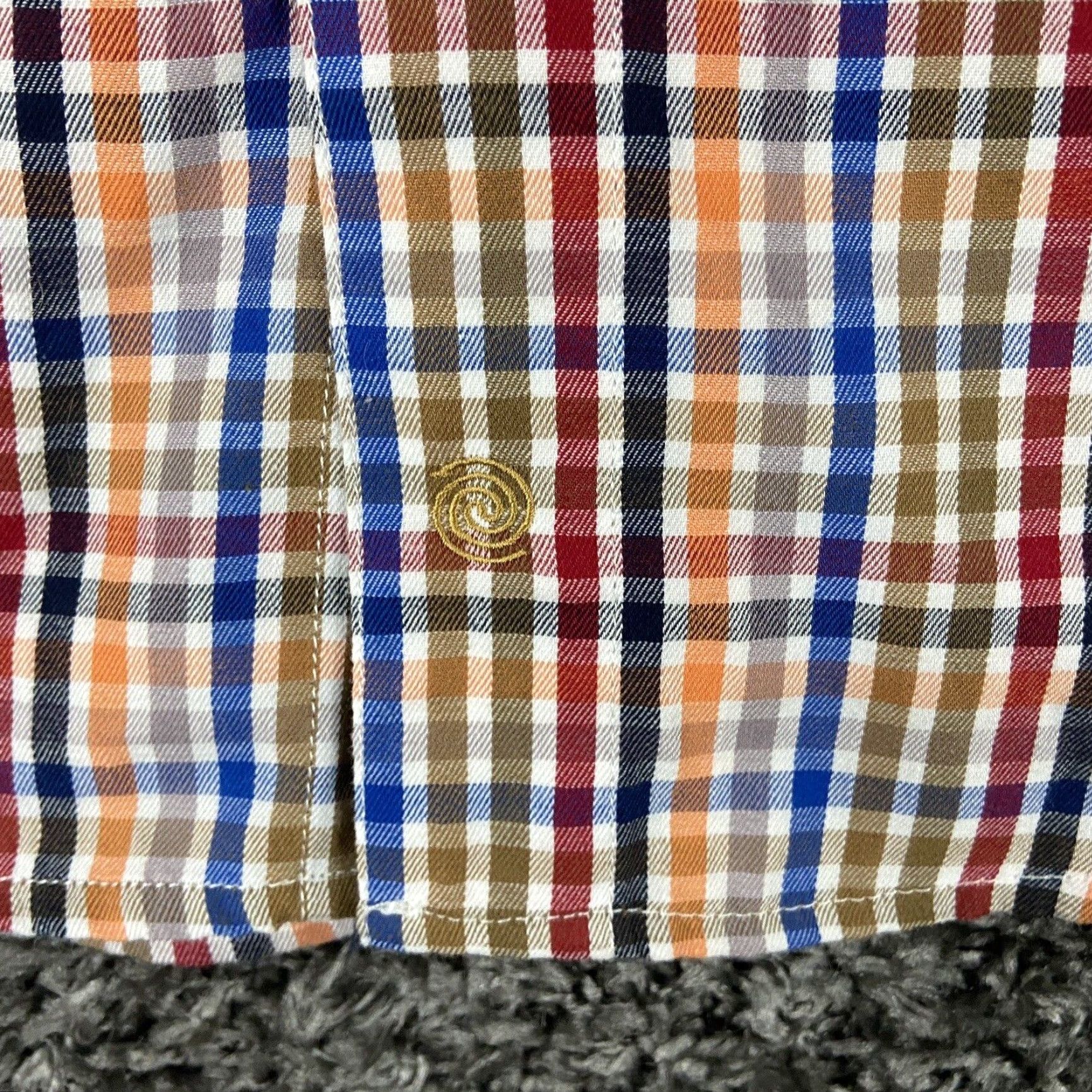Vintage FX Fusion Men's Plaid Button Up Long Sleeve Shirt Orange M Size US M / EU 48-50 / 2 - 7 Thumbnail