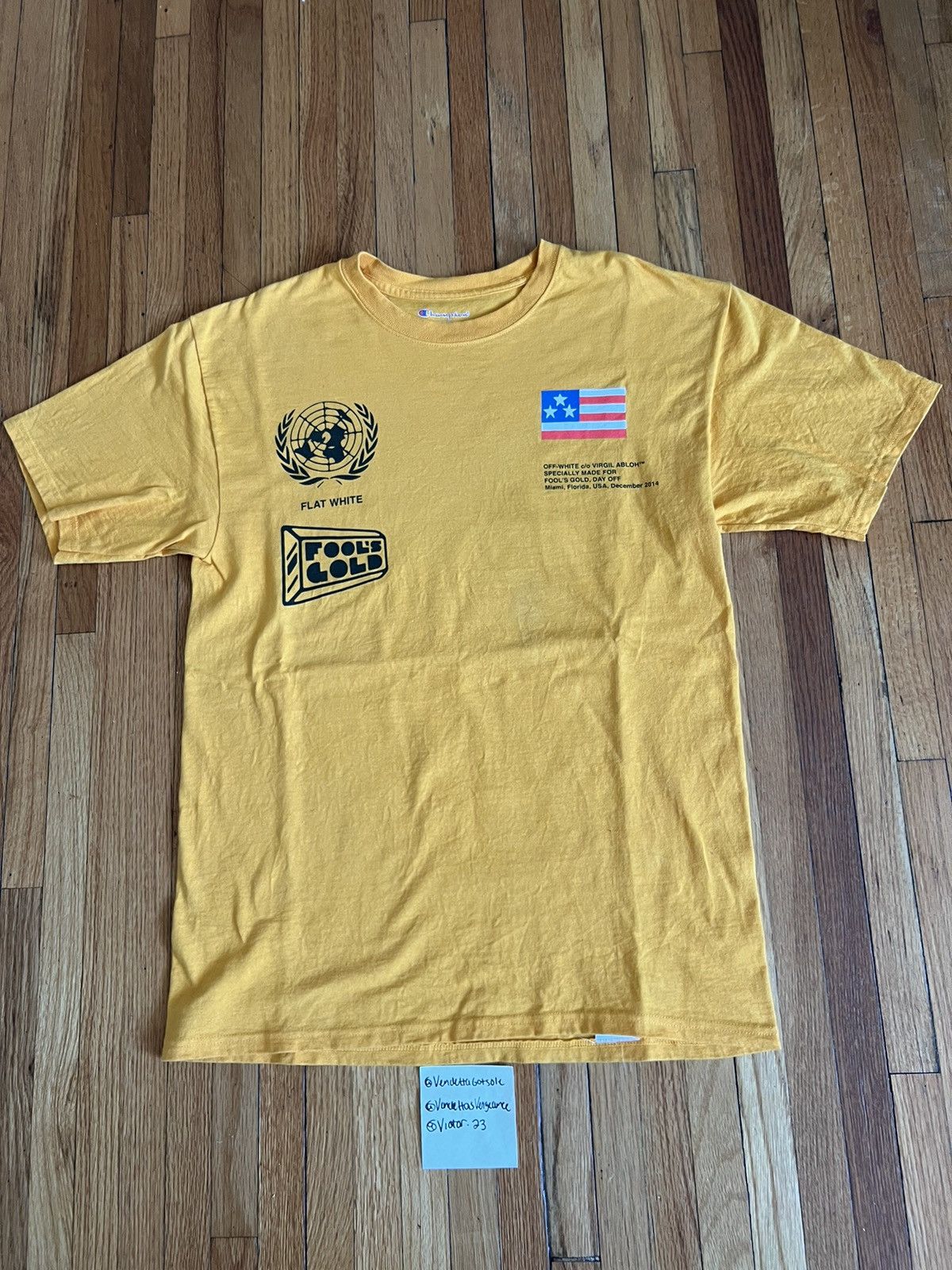 Off White Virgil Abloh Fools Gold 2014 Miami Pop up T /150