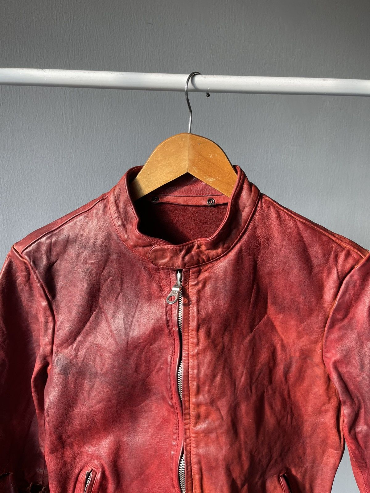 Isamu Katayama Backlash Isamu Katayama Backlash Red Leather Biker Jacket Size US XS / EU 42 / 0 - 4 Thumbnail