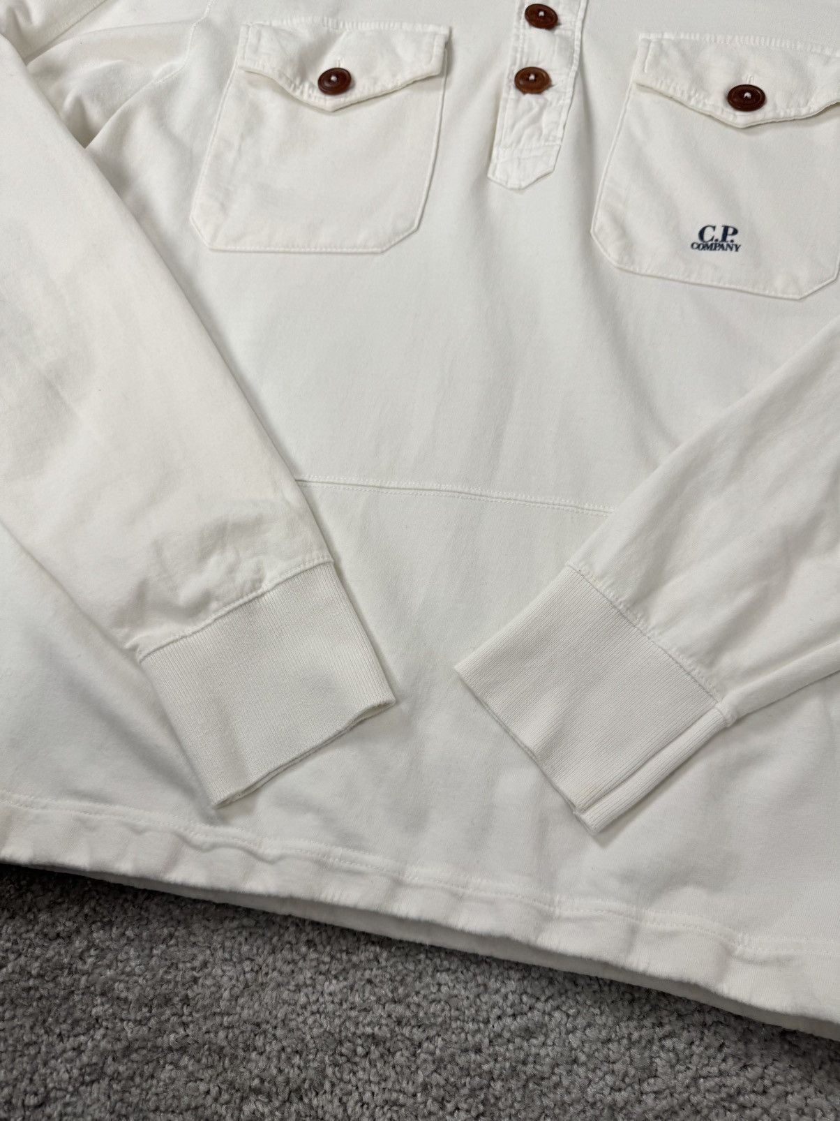 C.P. Company C.P. Company Men`s White Two Pocket Smock Hoodie Size L Size US L / EU 52-54 / 3 - 4 Thumbnail