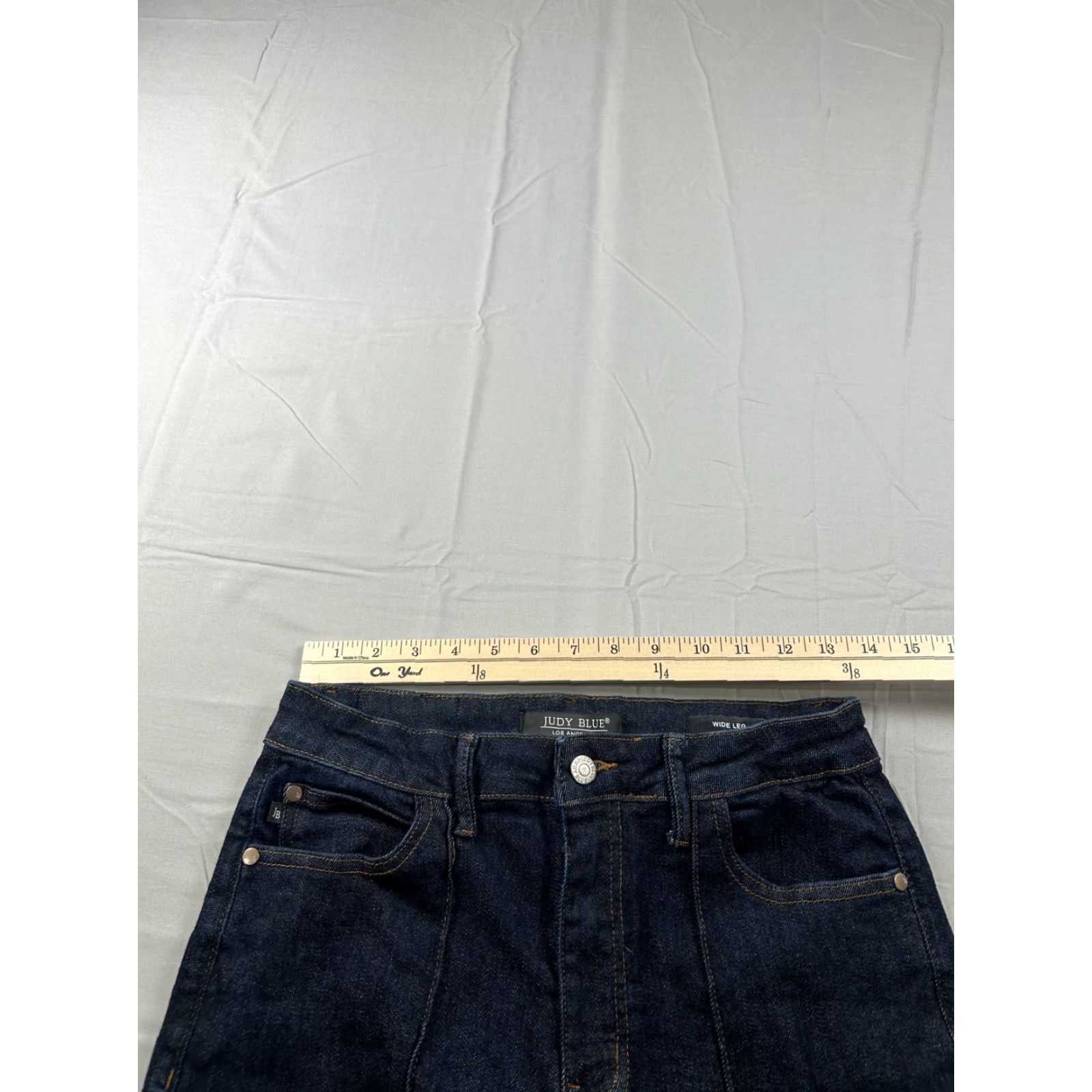 Denime Judy Blue Jeans Womens 9/29 Blue Wide Leg Denim 28X31 Relaxed Stretch Pockets Zip Fly High Rise Vintage No Size 30" / US 8 / IT 44 - 6 Thumbnail