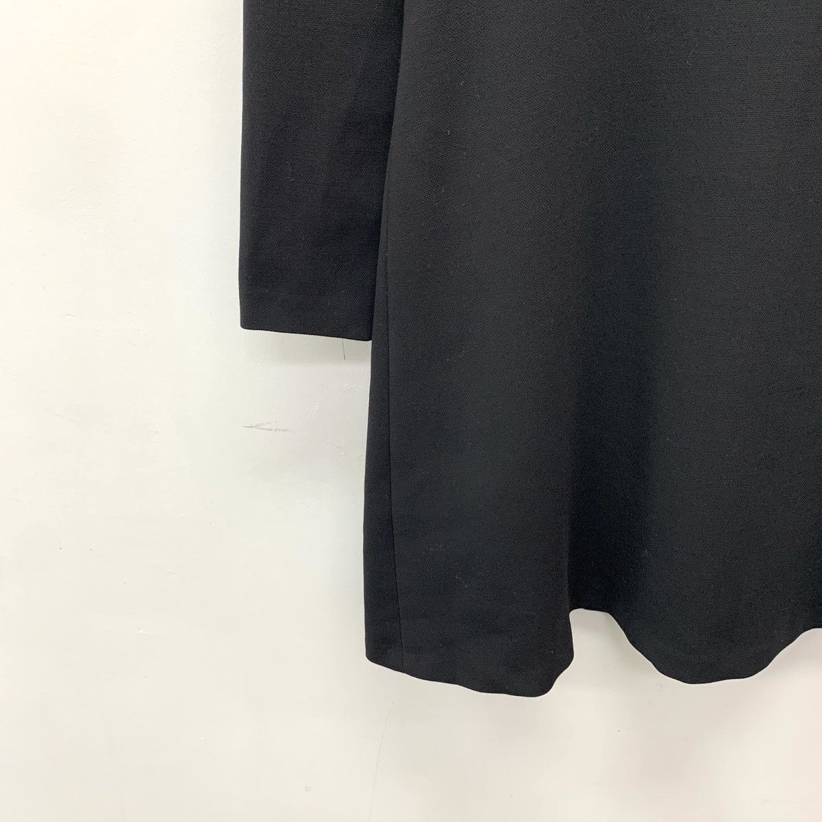 Sandro Sandro Black Lace Trim Lapel Long Sleeve Dress K26WX Size S / US 4 / IT 40 - 4 Thumbnail