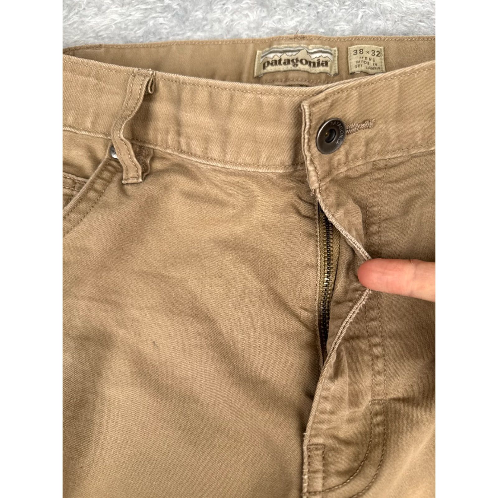 Patagonia Patagonia Jeans Mens 38 Beige Denim Performance Twill Jeans Regular Cotton Blend Size US 38 / EU 54 - 5 Thumbnail