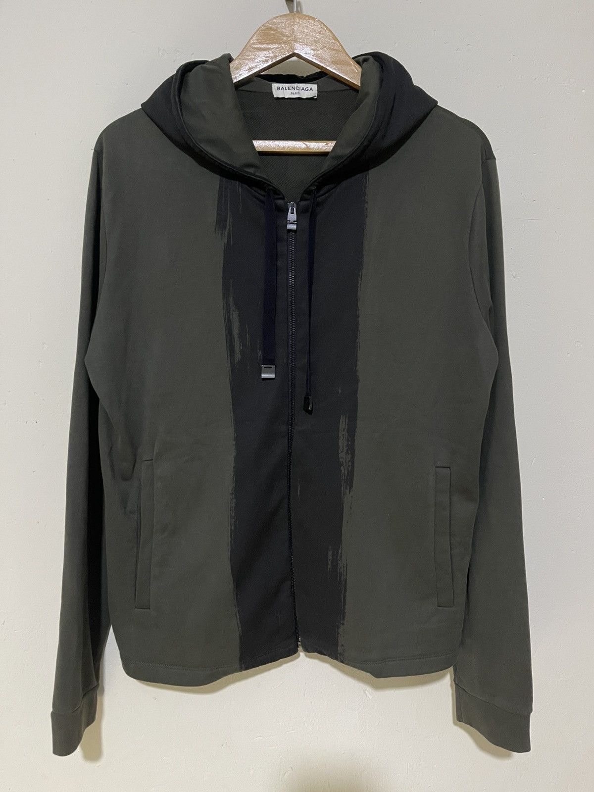 Balenciaga Balenciaga Brush stroke print hoodie in dark green Size US XL / EU 56 / 4 - 2 Thumbnail