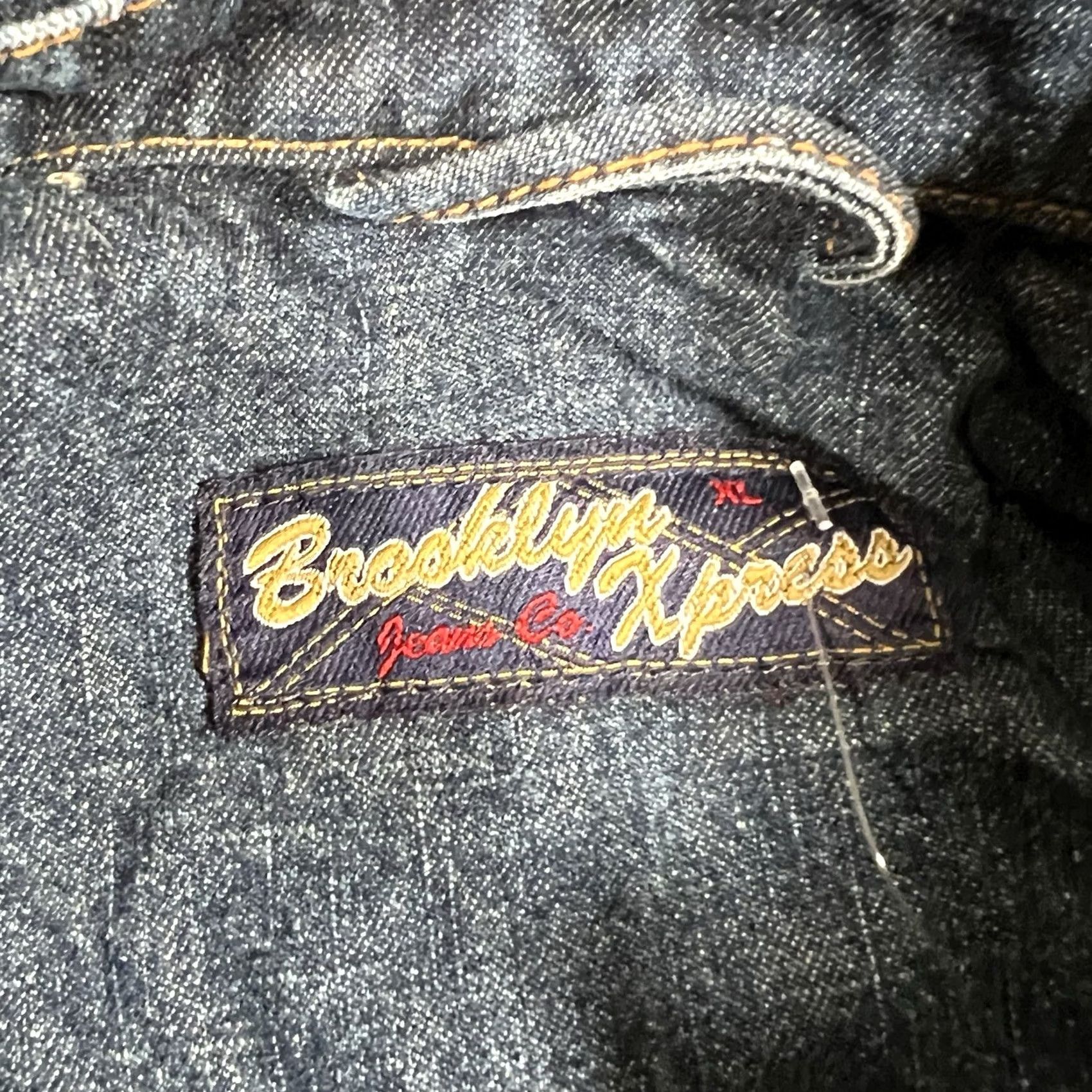 Express VINTAGE Brooklyn Express Denim Jacket Chore Barn Style Jean Jacket Size S Mens Blue 22in Pit 25in Length Story: Y2K Vintage Size US 29 - 4 Thumbnail