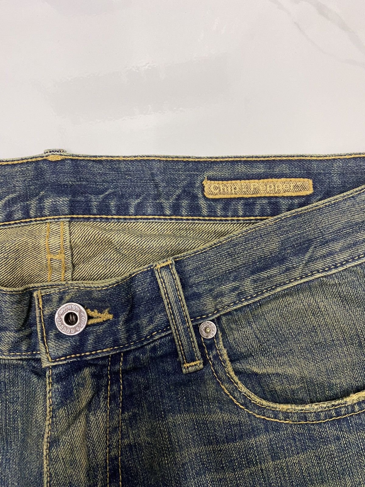 If Six Was Nine 🔥CHIP & PEPPER RUSTY MUD WASH DENIM FLARE JEANS Size 32" / US 10 / IT 46 - 7 Thumbnail