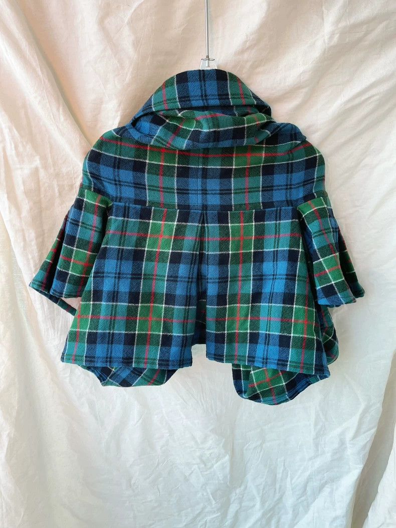 Comme des Garcons Comme des Garcons Blue-green red line plaid short cloak Li Size M / US 6-8 / IT 42-44 - 7 Thumbnail