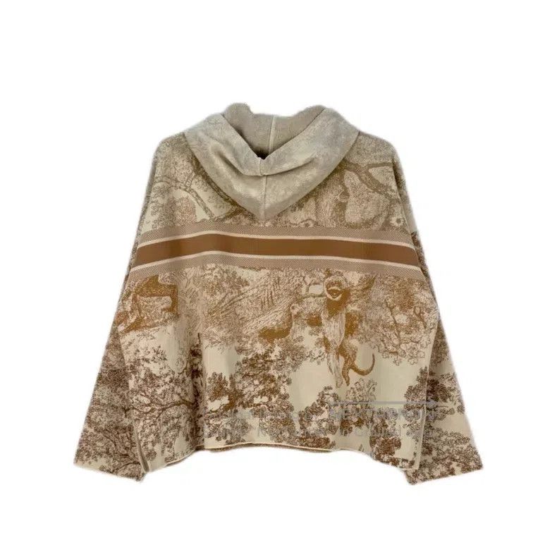 Dior Dior Camel pink zoo letter cashmere hoodie Size M / US 6-8 / IT 42-44 - 2 Thumbnail