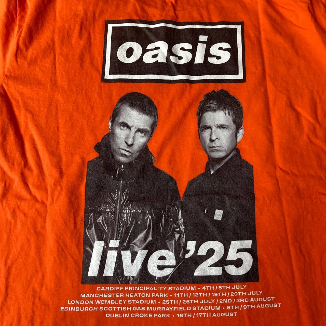 Band Tees Oasis 2025 Tour Gallagher Britpop Rock Band Tee Size US XL / EU 56 / 4 - 5 Thumbnail