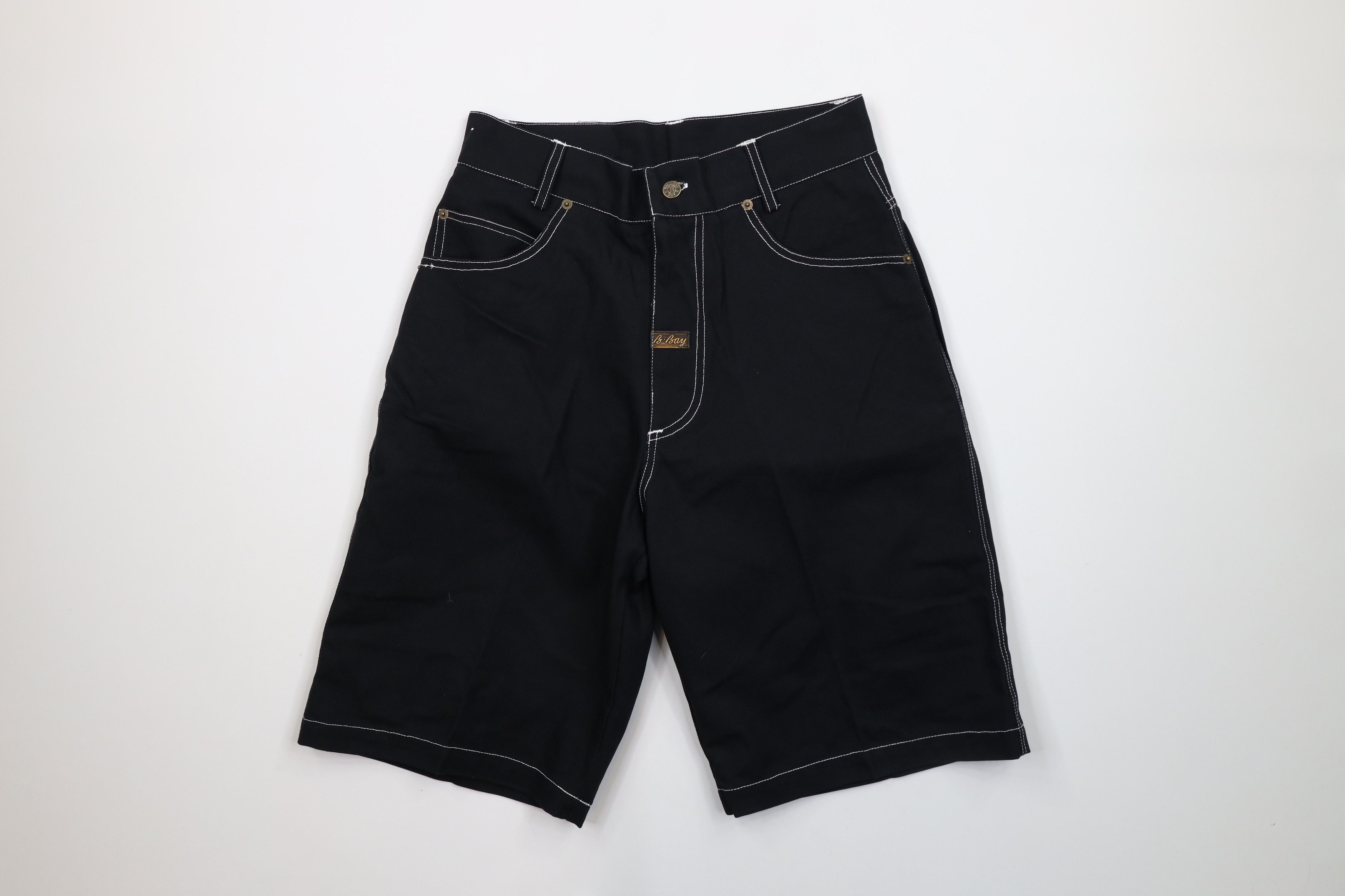 Vintage Deadstock Vintage 90s Streetwear Canvas Shorts Black Cotton Size US 30 / EU 46 - 1 Thumbnail