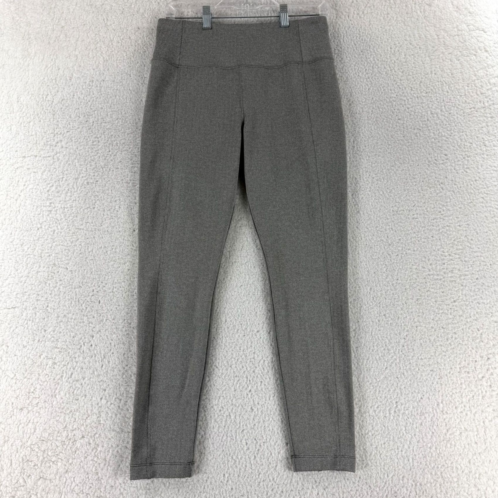 Athleta Athleta Delancey Herringbone Tight Leggings Womens Medium Gray Pull On Stretch Size 32" / US 10 / IT 46 - 2 Thumbnail