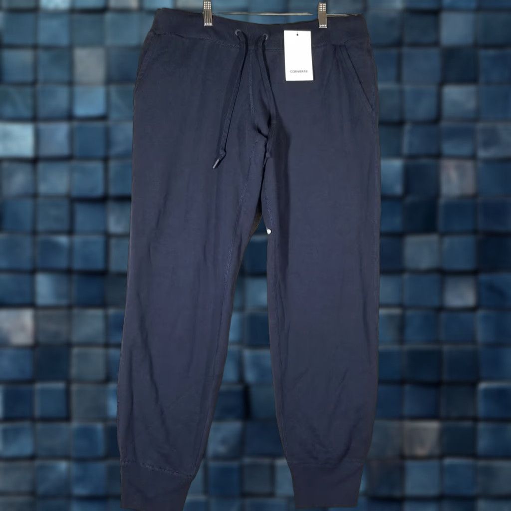 Converse VINTAGE Converse Joggers Pants Men Large Tapered Activewear 90s Blue Cotton Size US 33 - 1 Thumbnail