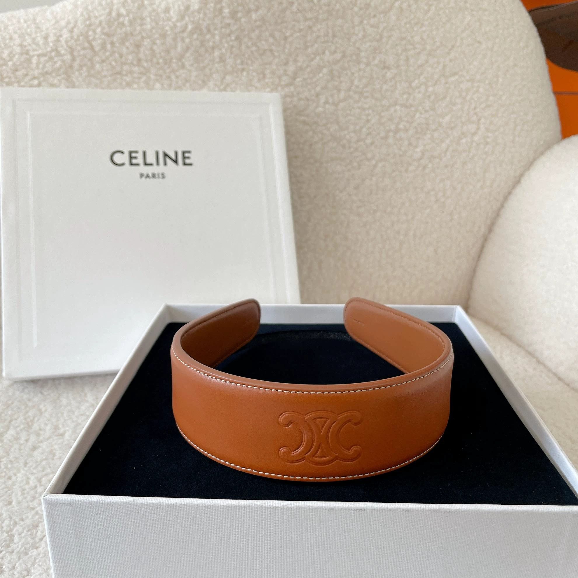 Celine Celine Cognac Calfskin Headband Pre-owned Size ONE SIZE - 1 Thumbnail