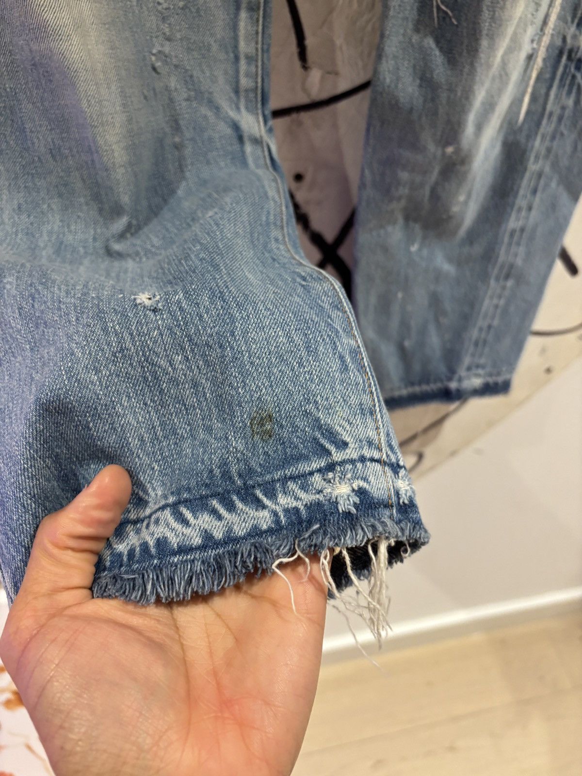 Chimala Chimala Mid Rise Distressed Japan Raw Denim Selvedge Jeans Size 27" / US 4 / IT 40 - 7 Thumbnail