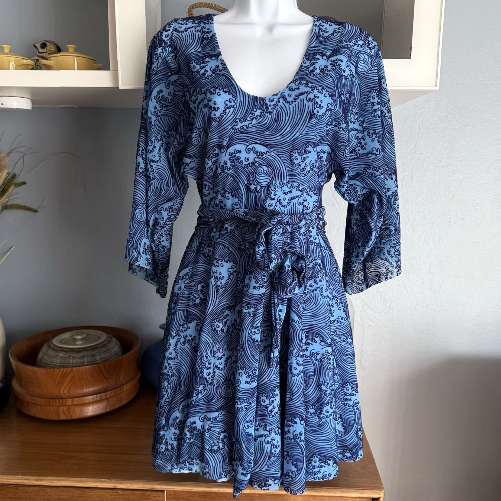 BlackMilk BlackMilk Avatar The Last Airbender Waterbending Kimono Dress Blue XS Size XS / US 0-2 / IT 36-38 - 3 Thumbnail