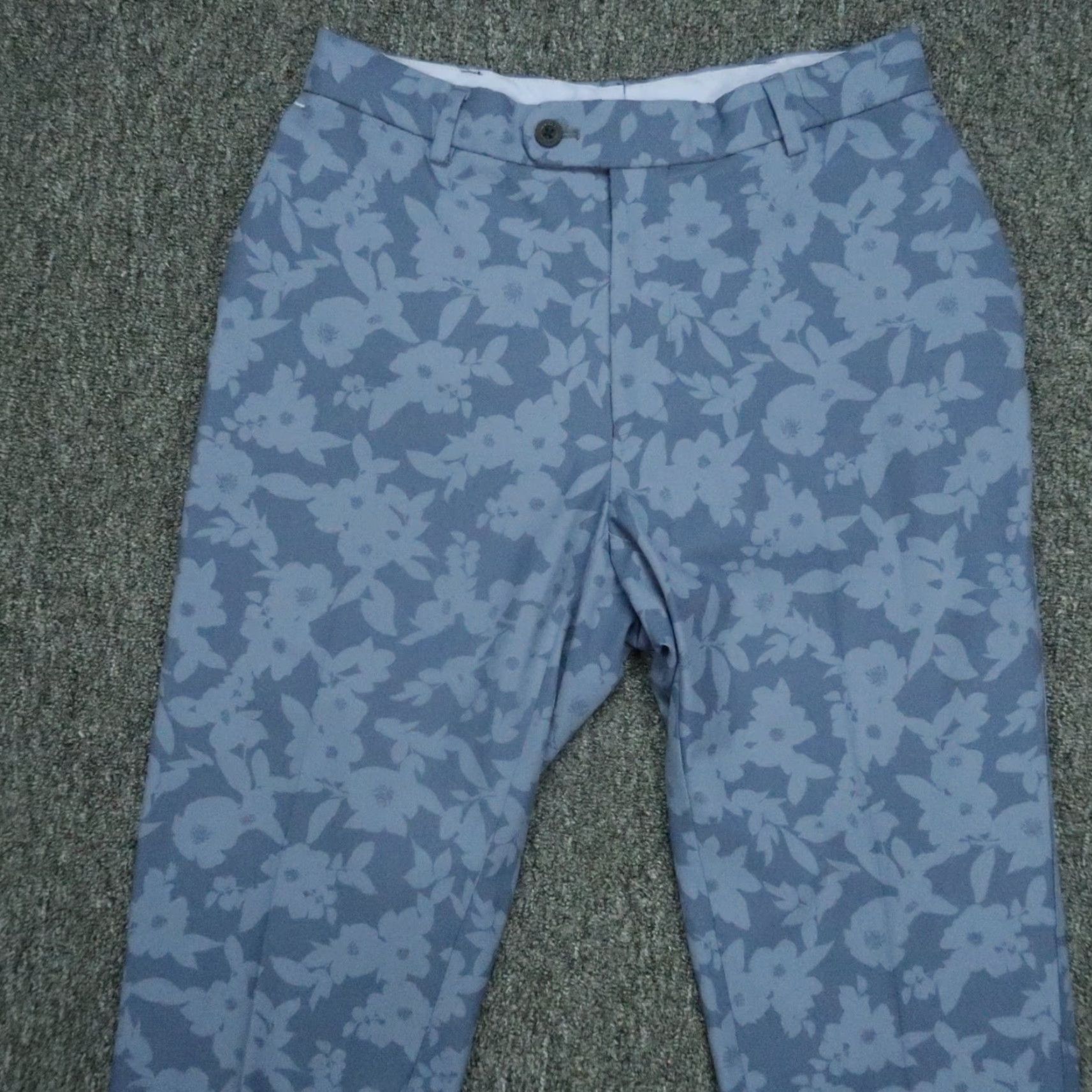 Peter Millar Peter Millar Surge Performance Pants Mens 28x28 Blue Floral Lightweight Comfort Stretch Easy Care Pockets Flat Front Chino Straight Regular Size US 28 / EU 44 - 2 Thumbnail
