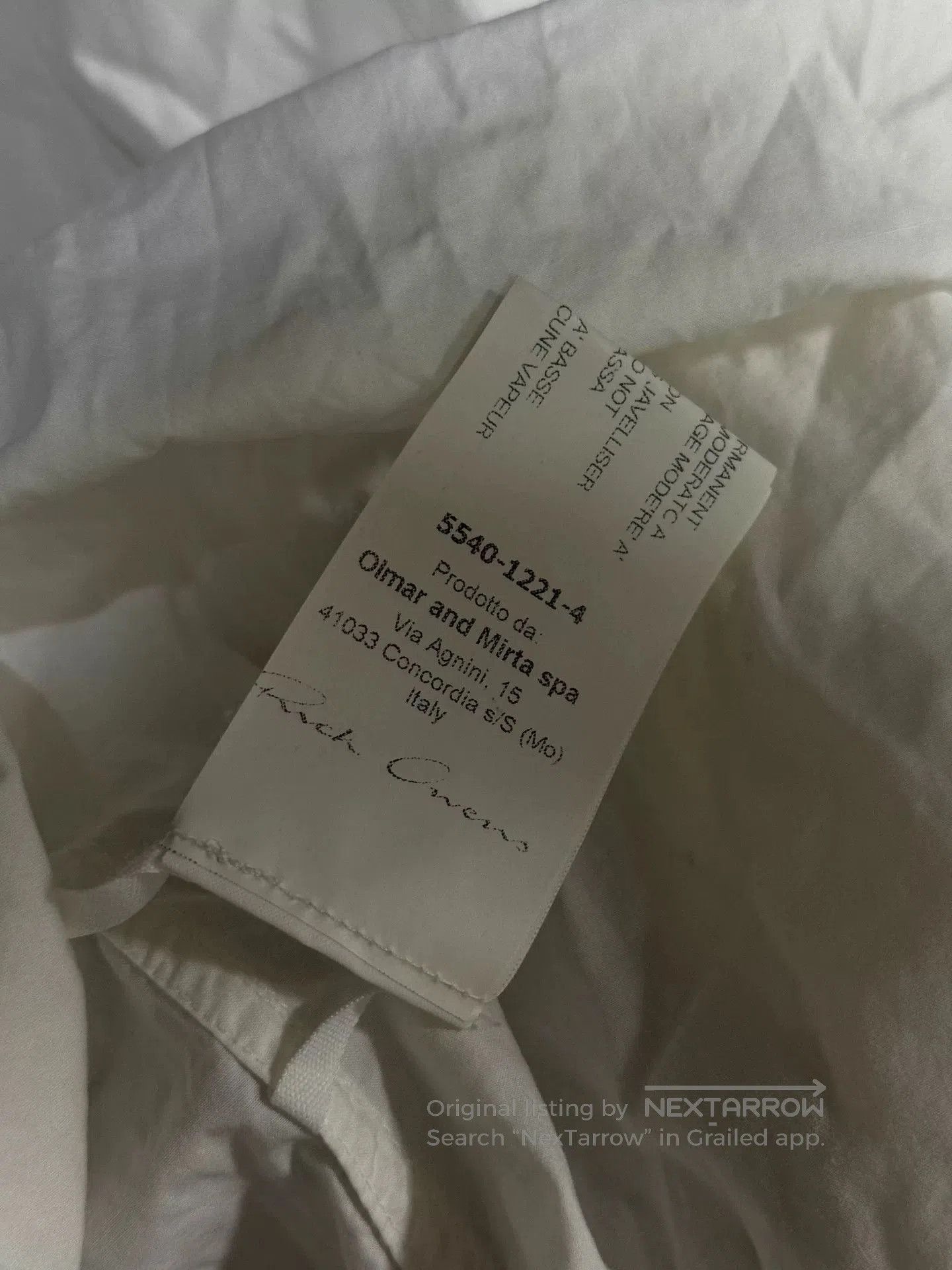 Rick Owens Rick Owens Collarless White Shirt. Size US L / EU 52-54 / 3 - 9 Thumbnail