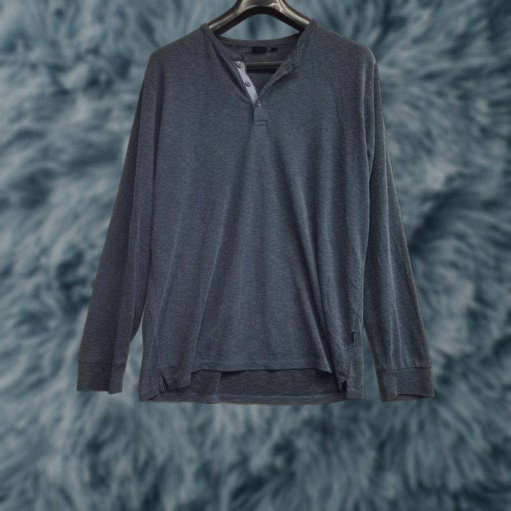 Onia Onia Long Sleeve 1/4 Button Up Pullover Men's L Blue Cotton Button Sleeve Long Sleeve Shirts Mens L Size US L / EU 52-54 / 3 - 1 Thumbnail