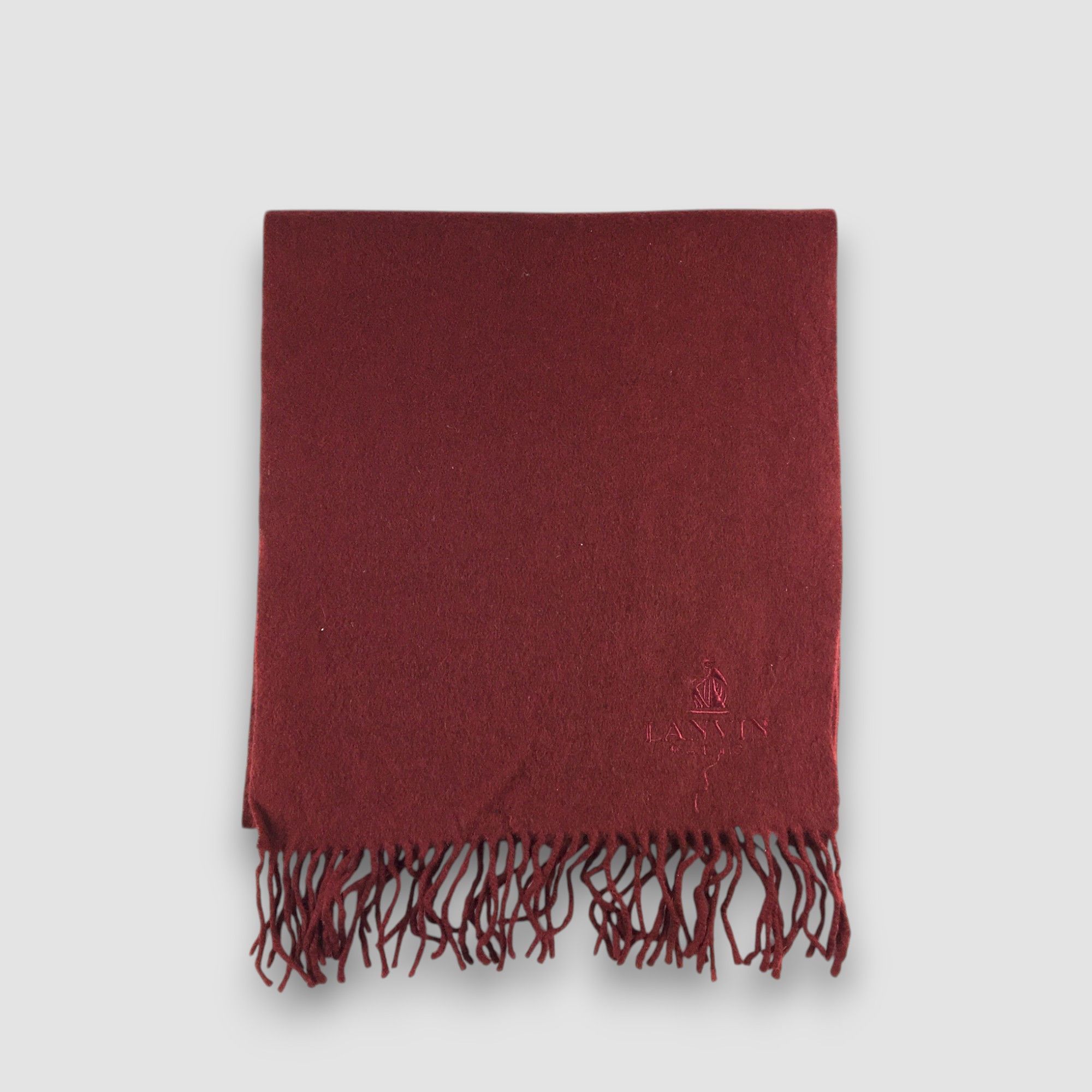 Vintage Vintage Lanvin Scarf Muffler Wool Fringe Scarves Size ONE SIZE - 2 Thumbnail