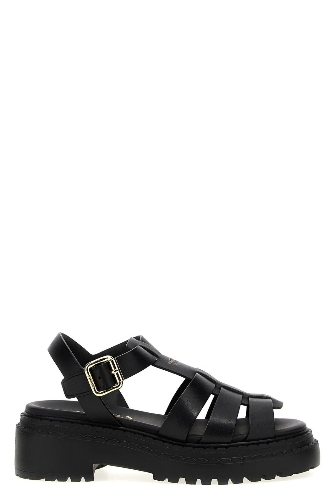 Prada PRADA Monolith Black Leather Sandals New & Authentic Size US 10 / IT 40 - 1 Thumbnail