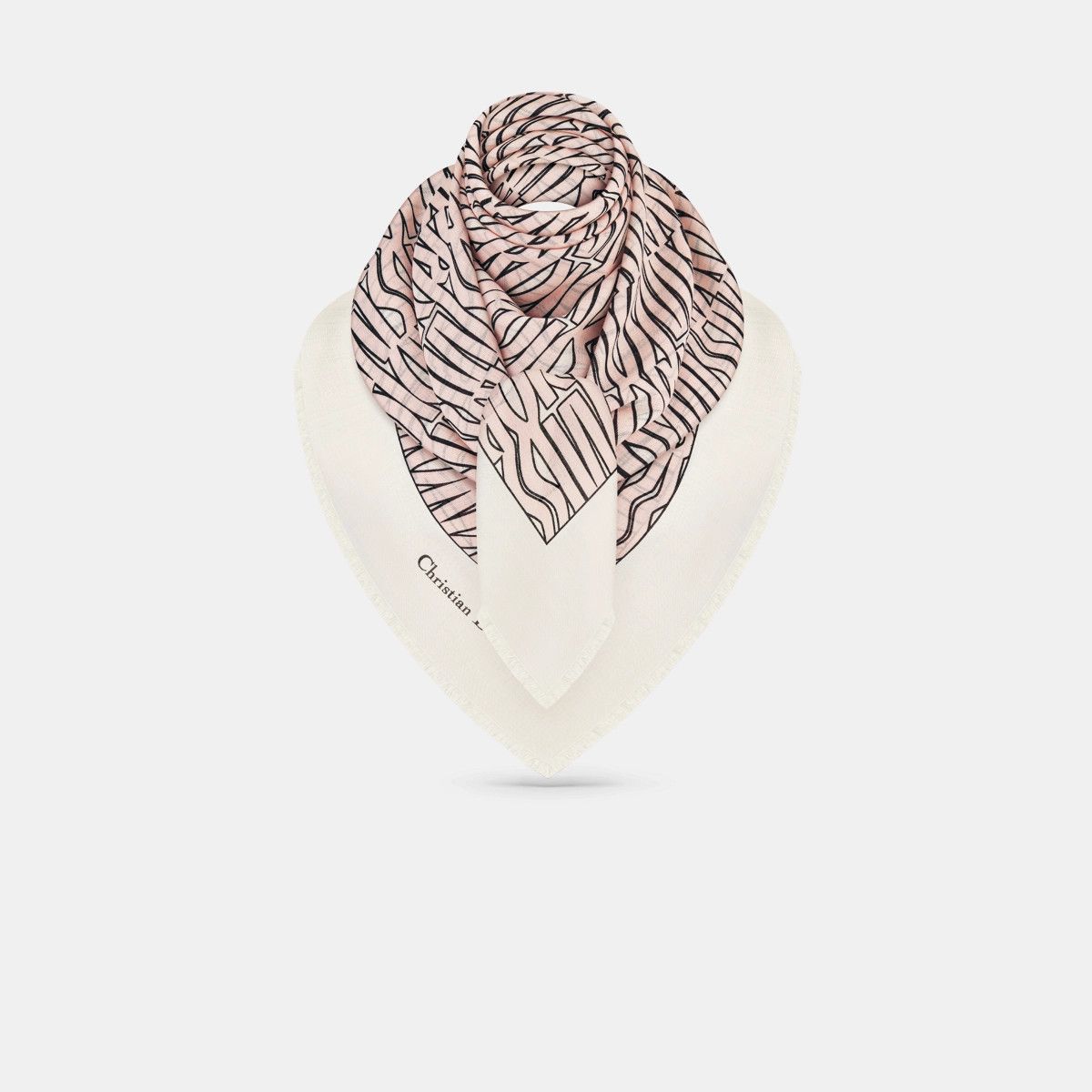 Dior o1bcso1str0226 Size:OS/Allover Shawl in White/Pale Pink Size ONE SIZE - 2 Thumbnail