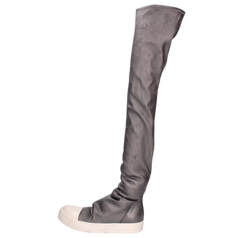 Rick Owens Knee High Stocking Sneaks Leather Boots Size 36, Women's