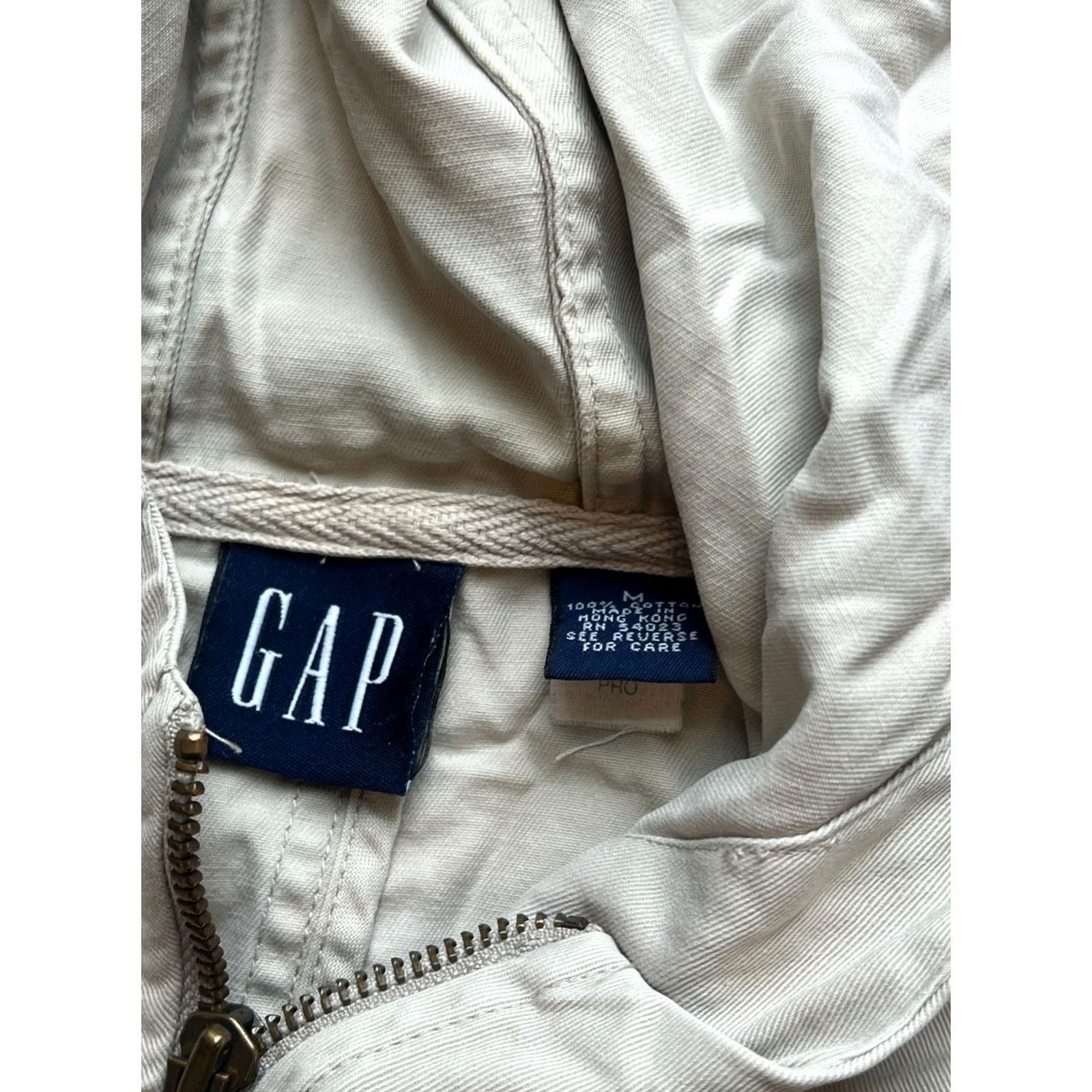 Gap GAP JACKET M BEIGE/TAN CHINO CARGO ZIP UP W/ HOOD Size M / US 6-8 / IT 42-44 - 2 Thumbnail