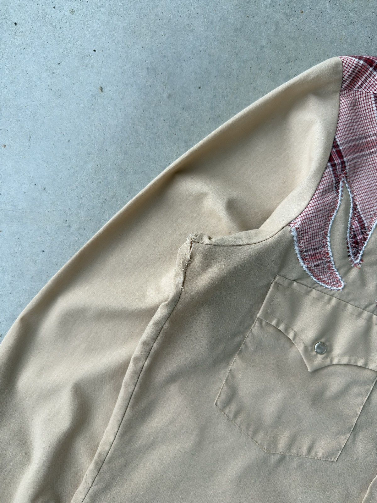 Vintage 1970s Cream Stitched Western Pearl Snap Button Up Shirt Size US M / EU 48-50 / 2 - 5 Thumbnail