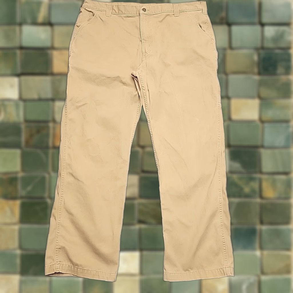 Carhartt Carhartt Pants Men 42 Khaki Cotton Twill Cargo Pocket Carpenter Utility Classic Size US 42 / EU 58 - 1 Thumbnail