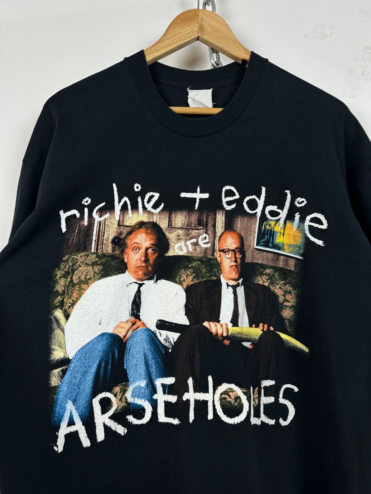 Vintage Vintage Richie + Eddie Are Arseholes Bottom Live T-Shirt Size US XL / EU 56 / 4 - 7 Thumbnail