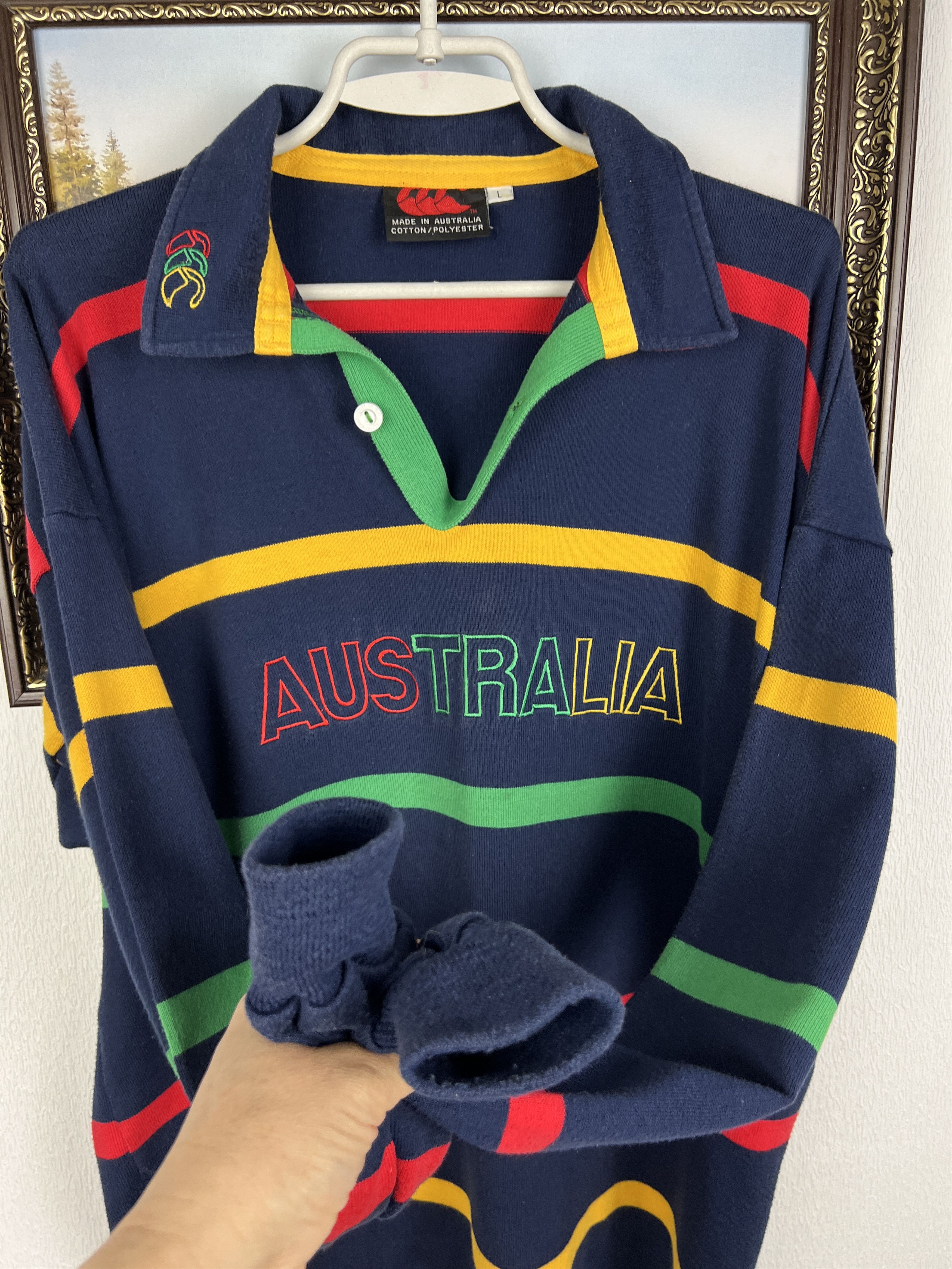 Vintage Australia Wallabies Rugby Long Sleeve Jersey Trikot Size US L / EU 52-54 / 3 - 4 Thumbnail