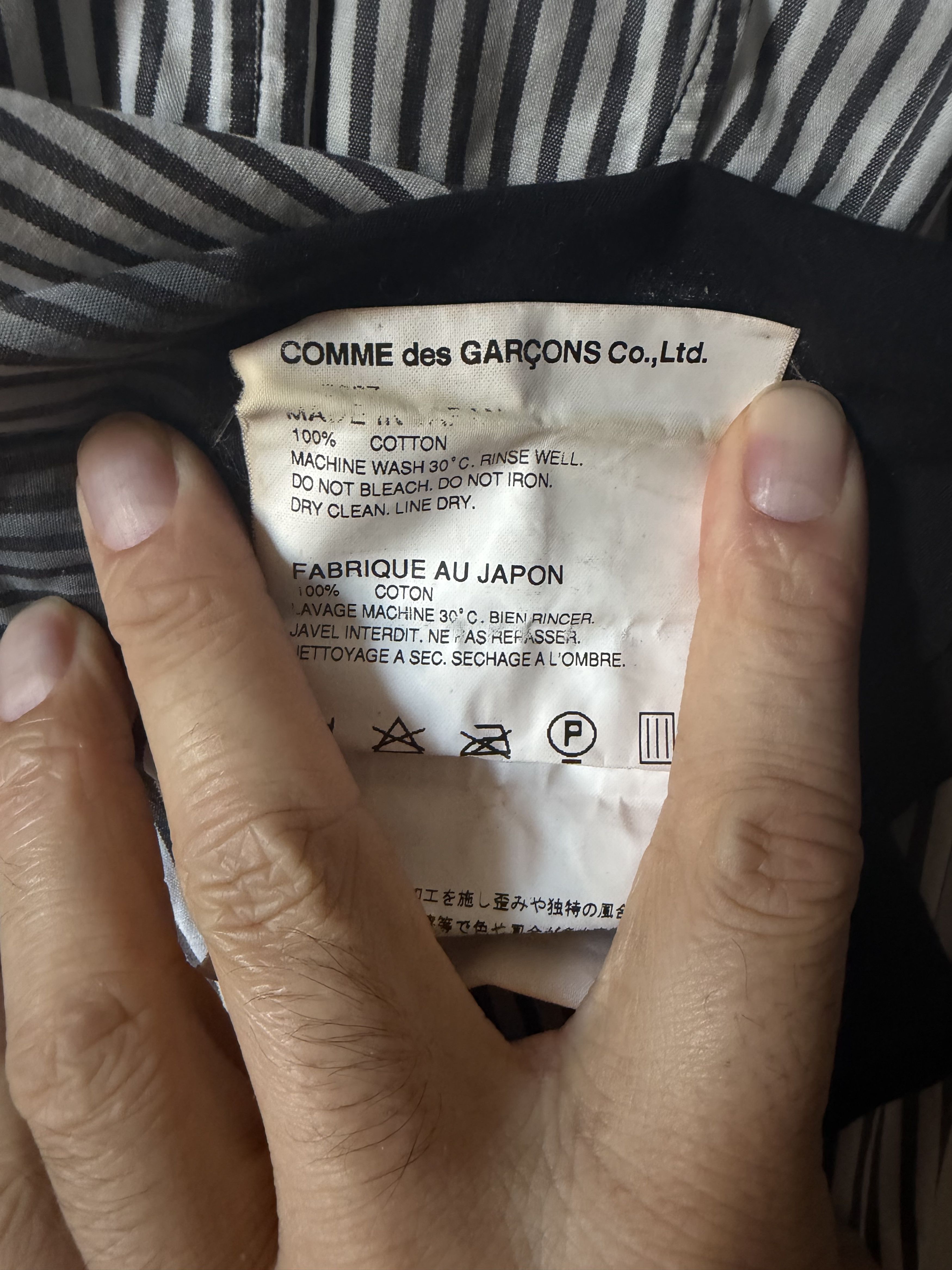Comme des Garcons Black Dark grey/white striped ombré button up Size US M / EU 48-50 / 2 - 4 Thumbnail