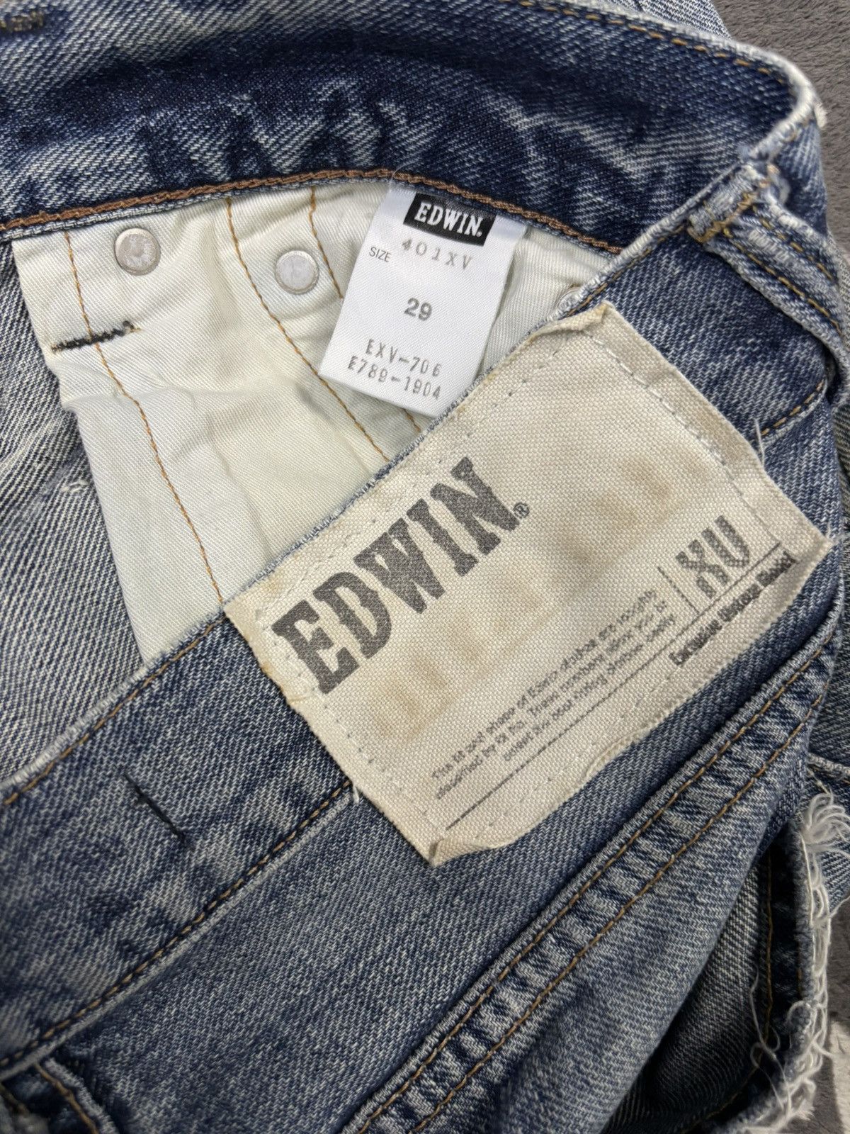 Edwin Vintage Edwin XV Mud Wash Flare Distressed Grunge Jeans Size US 31 - 19 Thumbnail