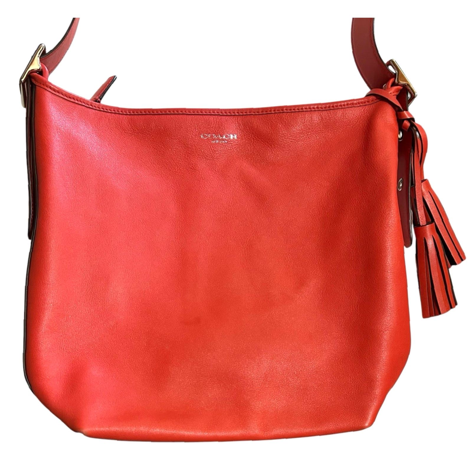 Coach COACH Shoulder Bag Duffle Legacy Leather Orange Purse Tassels 19889 Women's Size ONE SIZE - 2 Thumbnail