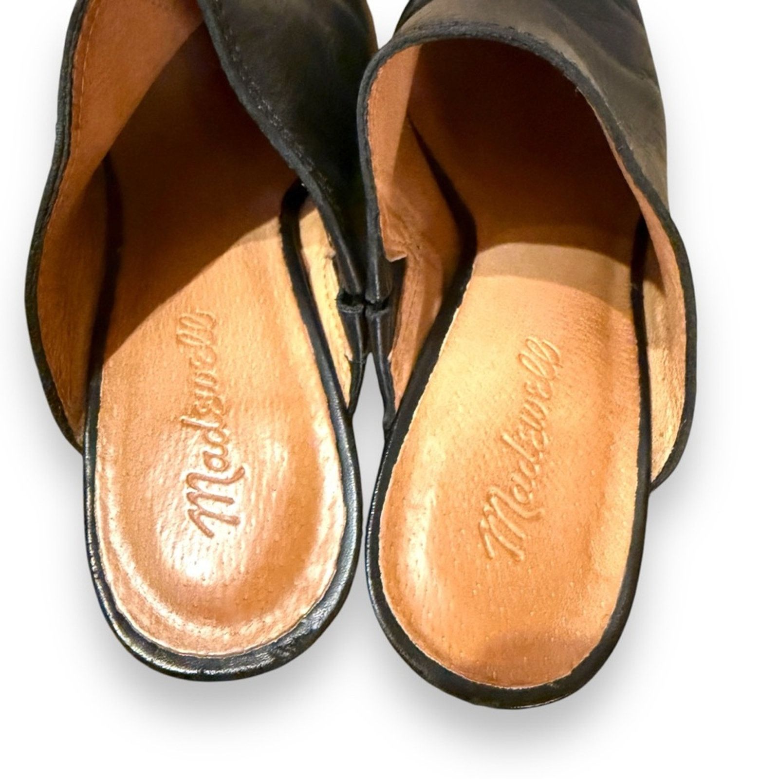 Madewell Madewell The Harper Black Leather Stacked Heel Mules Sz 6.5 Size US 6.5 / IT 36.5 - 9 Thumbnail