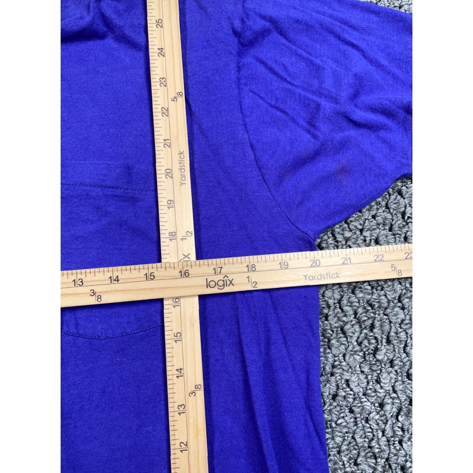Fruit Of The Loom VINTAGE Fruit of the Loom T-Shirt Mens XL Purple Blue 80s Pocket Crew Neck Short Sleeve Cotton Made in USA Size US L / EU 52-54 / 3 - 5 Thumbnail