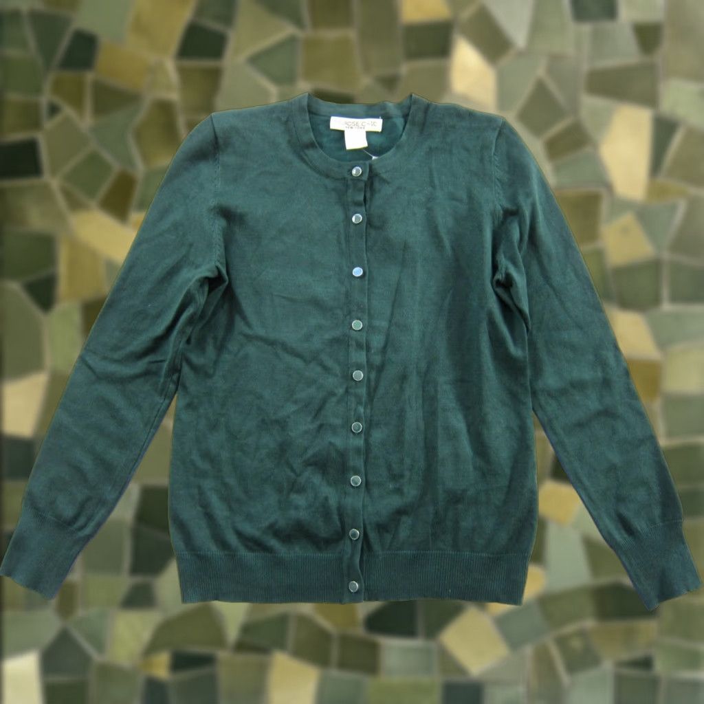Vintage Melrose Chic NWT New York Ever Green Cardigan Sweater Medium Womens Button Down Classic Knit Crew Neck Cardigan Open Sneakers? Size M / US 6-8 / IT 42-44 - 1 Thumbnail