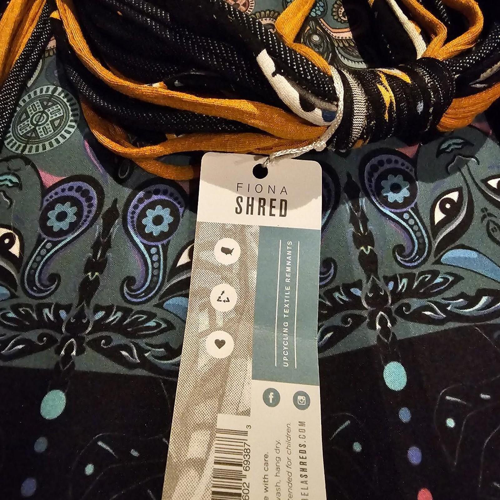 Designer Women's Fiona Shred Yellow and Navy Scarf NWT Size ONE SIZE - 5 Thumbnail