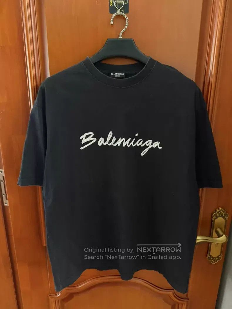 Balenciaga Balenciaga Cursive logo short-sleeve T-shirt Size US M / EU 48-50 / 2 - 1 Thumbnail