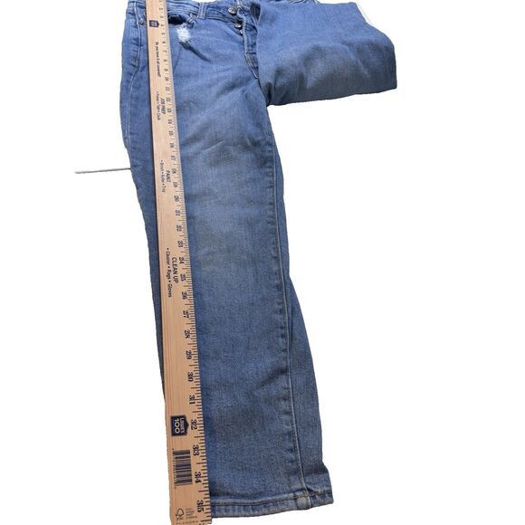 Old Navy Old Navy High Rise Straight Jean Women Blue Distressed 6 Size 28" / US 6 / IT 42 - 12 Thumbnail