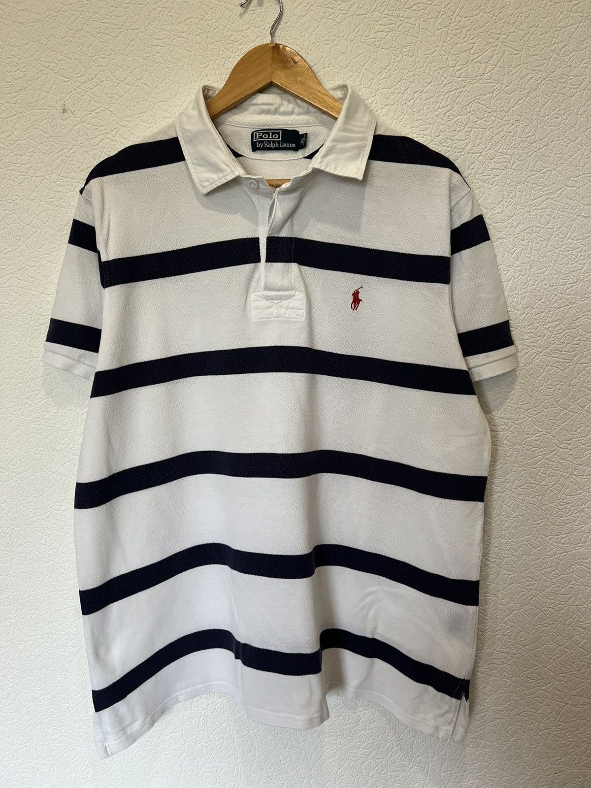 Vintage Vintage Polo Ralph Lauren Striped Polo Shirt Tee Size US XL / EU 56 / 4 - 1 Thumbnail