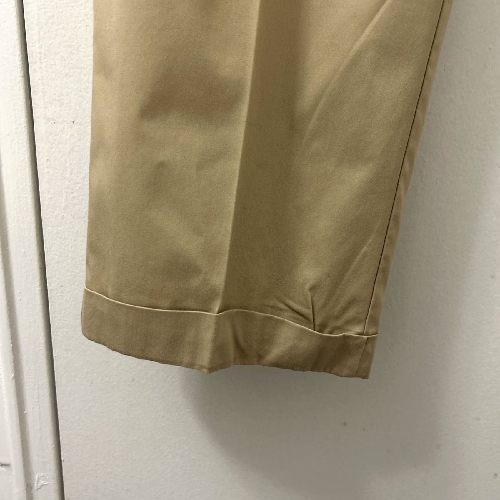 Orvis VINTAGE Orvis Pants Mens 40x29 Tan Chino Pleated Cuffed Straight Leg YKK Regular 90s Womens? Size US 40 / EU 56 - 5 Thumbnail