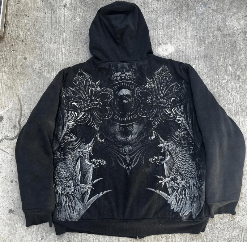 Japanese Brand Oversized Skull Print Casual Zipper Hoodie Size US S / EU 44-46 / 1 - 2 Thumbnail
