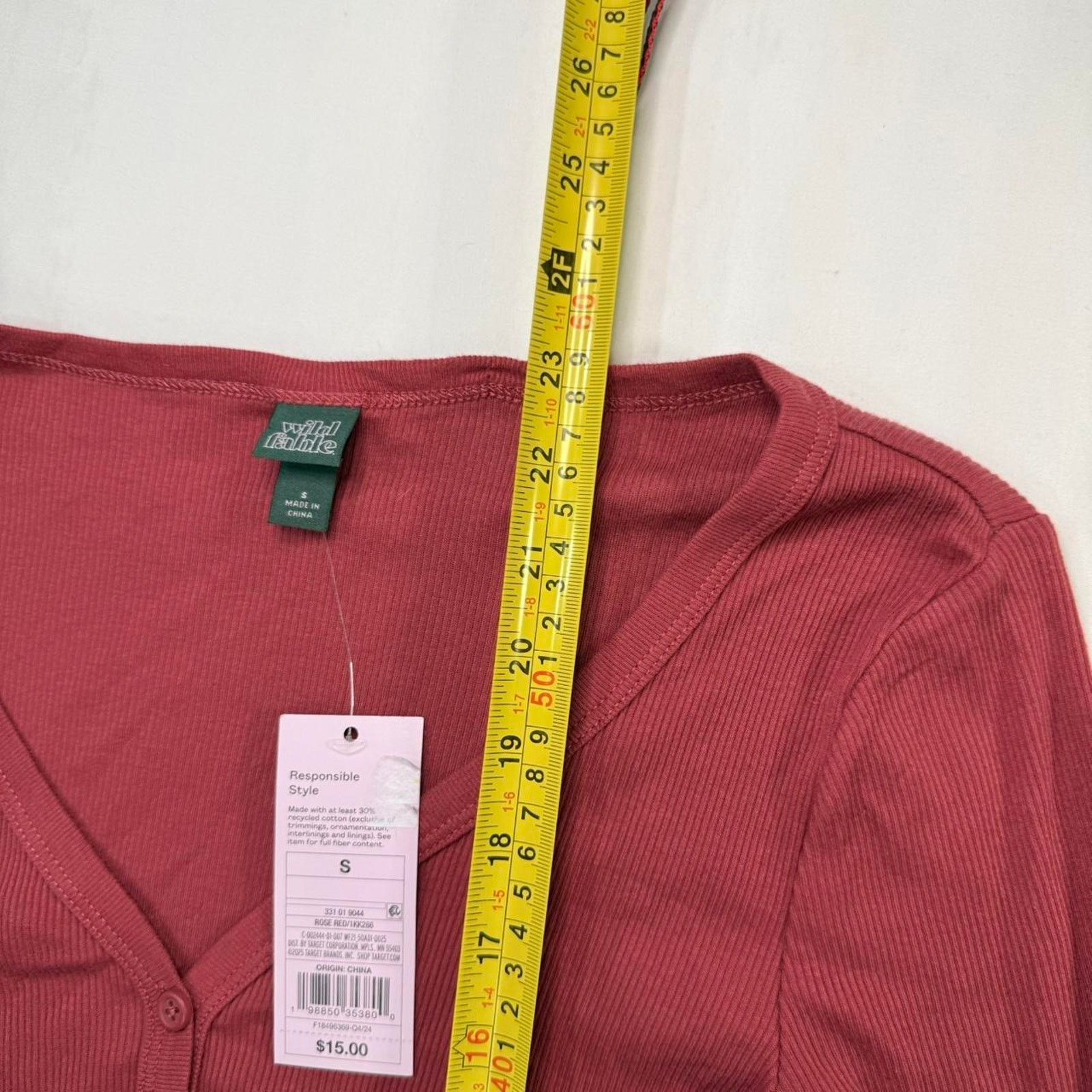 & Other Stories NWT Trendy Red long sleeve Henley Y2K shirt Sz S Size S / US 4 / IT 40 - 4 Thumbnail