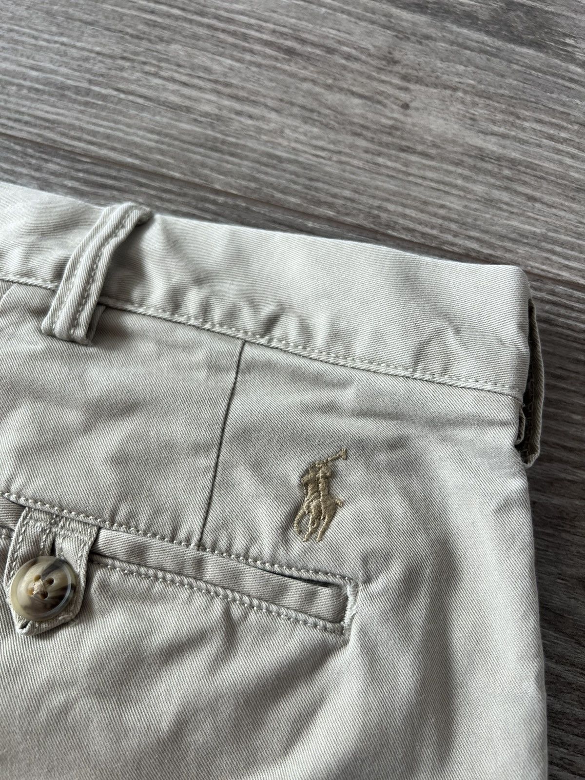 Polo Ralph Lauren × Ralph Lauren Polo Ralph Lauren Stretch Slim Fit Twill Beige Logo Shorts Size US 38 / EU 54 - 9 Thumbnail