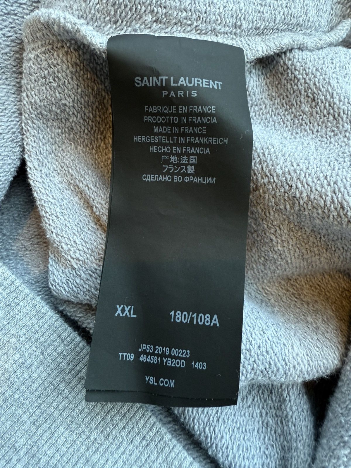 Saint Laurent Paris SS20 Saint Laurent Rive Gauche logo hoodie grey XXL Size US XXL / EU 58 / 5 - 22 Thumbnail