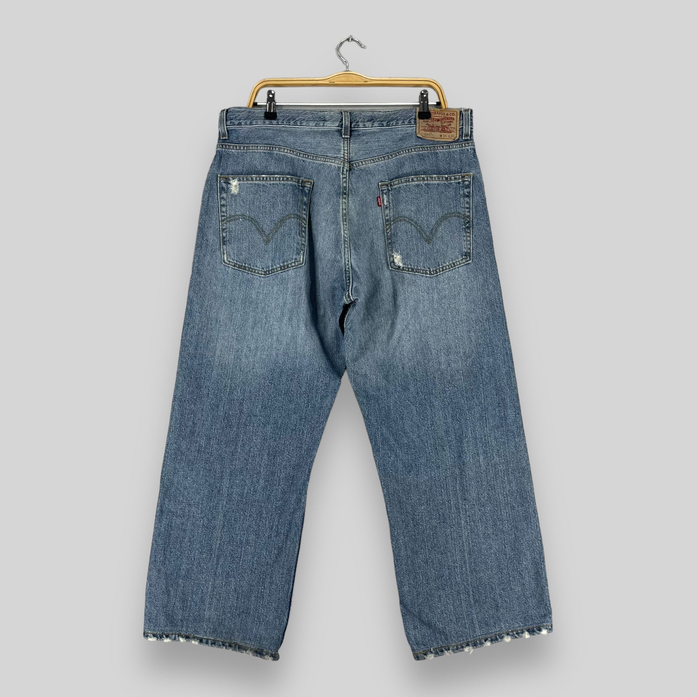 Levi's Vintage Clothing × Vintage W37 L26 Vintage Levis Distressed High Rise Cropped Jeans Size US 37 - 9 Thumbnail