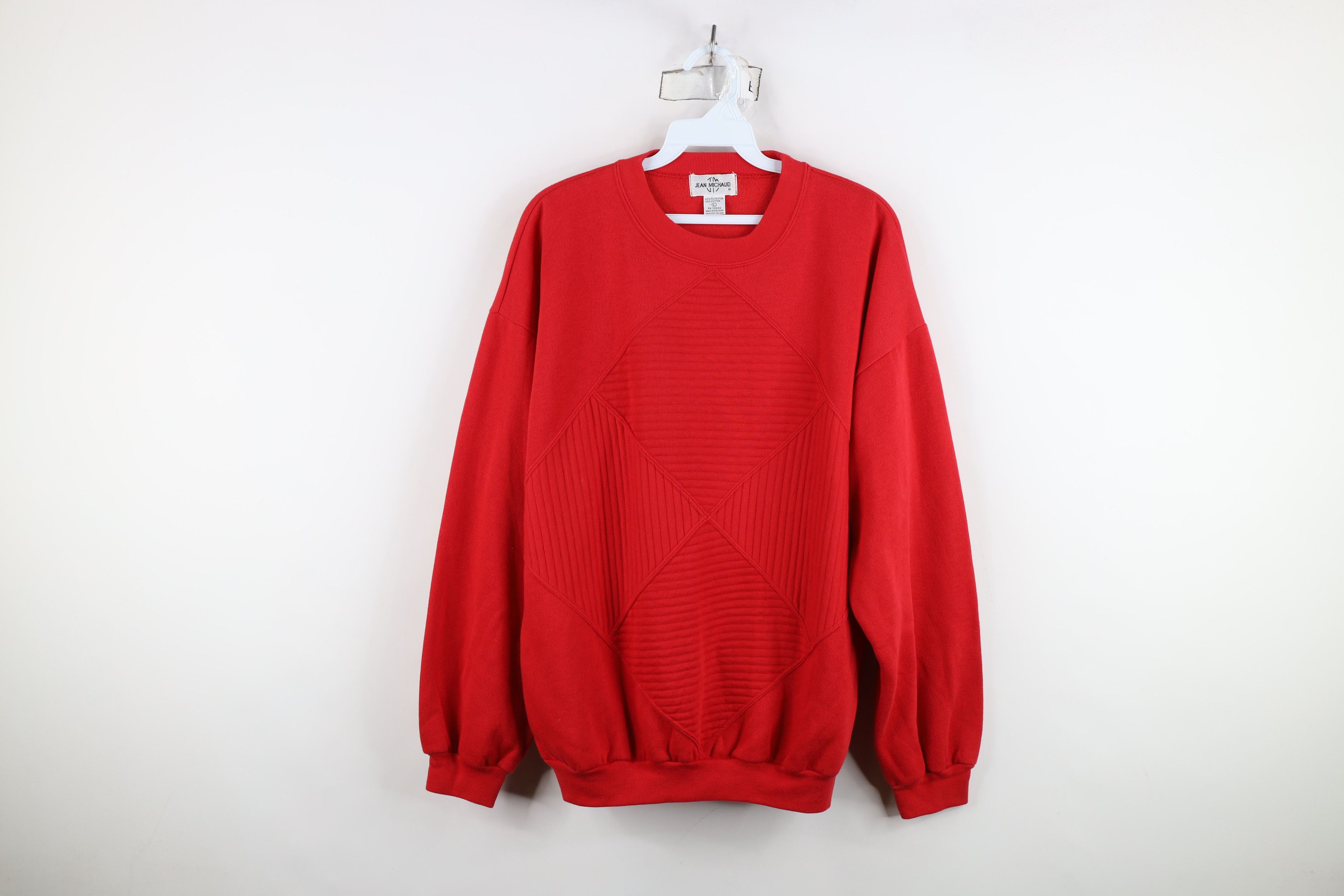 Vintage Vintage 90s Streetwear Geometric Diamond Crewneck Sweatshirt Size L / US 10 / IT 46 - 1 Thumbnail