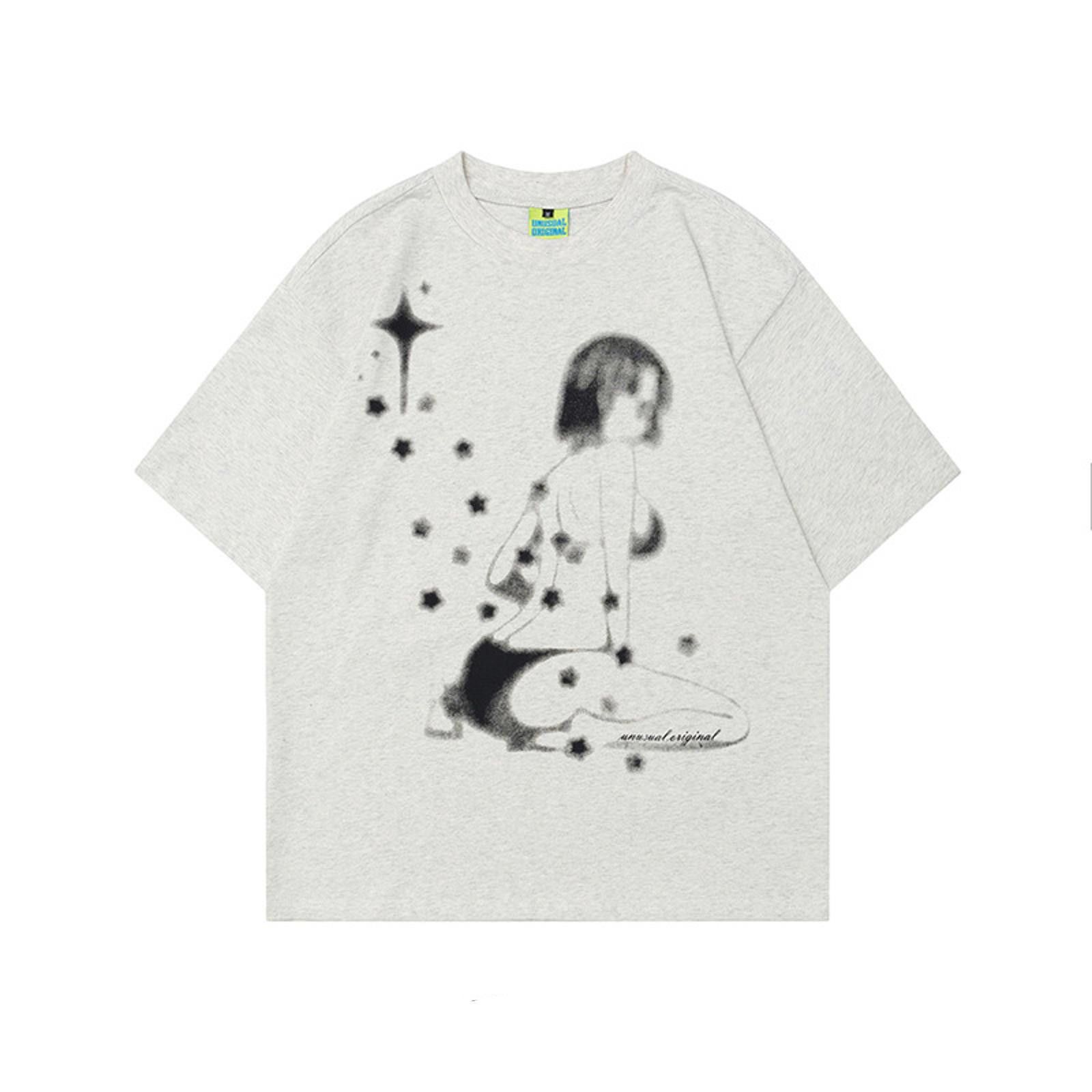 Vintage Girl Graphic Tee - Artistic Design Size US M / EU 48-50 / 2 - 1 Thumbnail