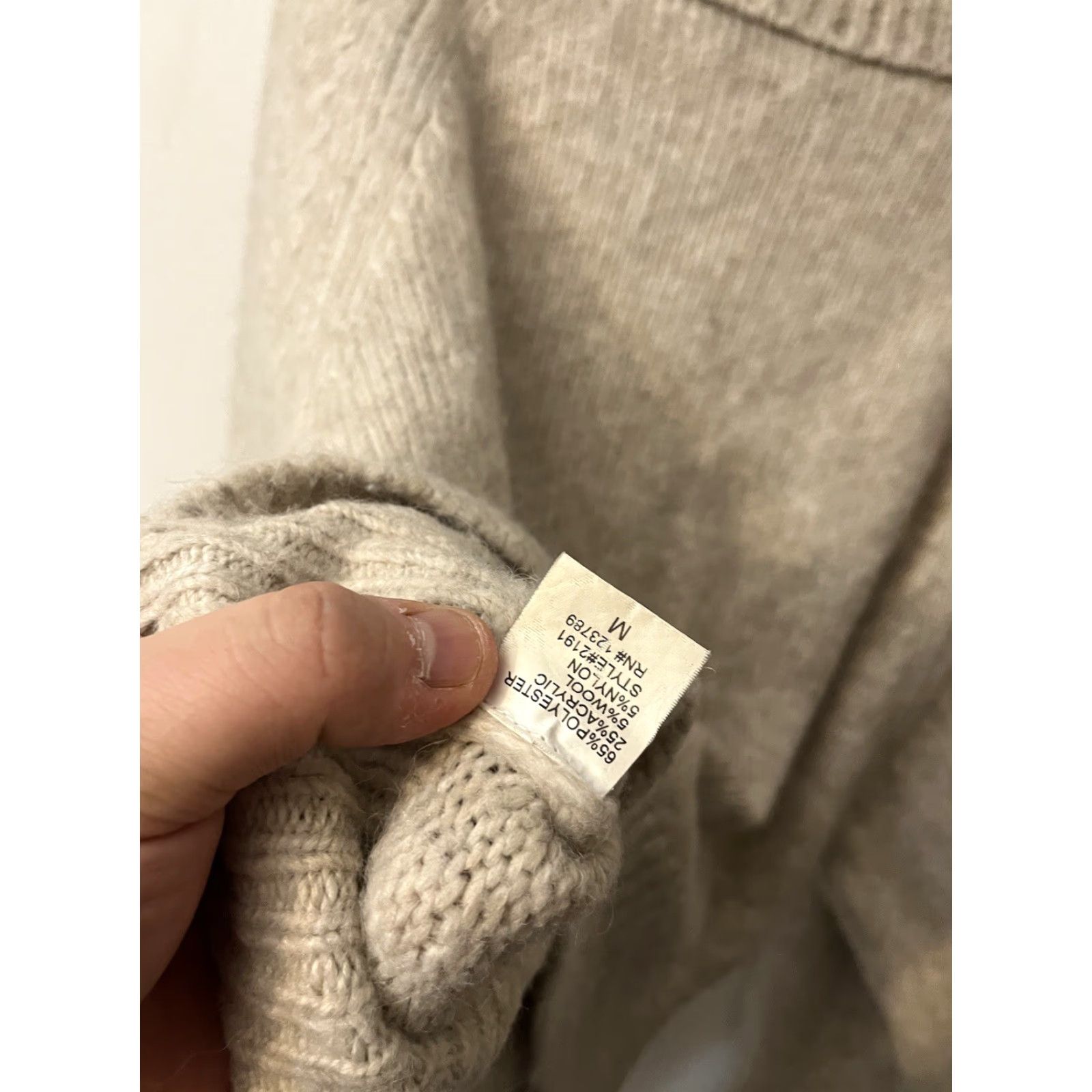 Vintage Decker Cowl Neck Sweater Wool Acrylic Cotton Polyester Knit Raglan Sleeve Gray M Womens pullover Size M / US 6-8 / IT 42-44 - 4 Thumbnail